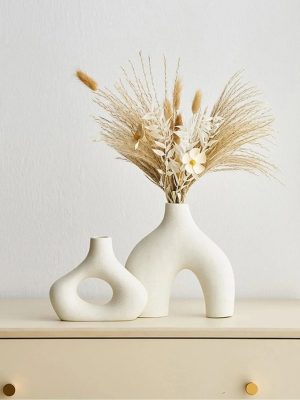 Hot Stamping Leaf Single Panel Curtain Donut Vase